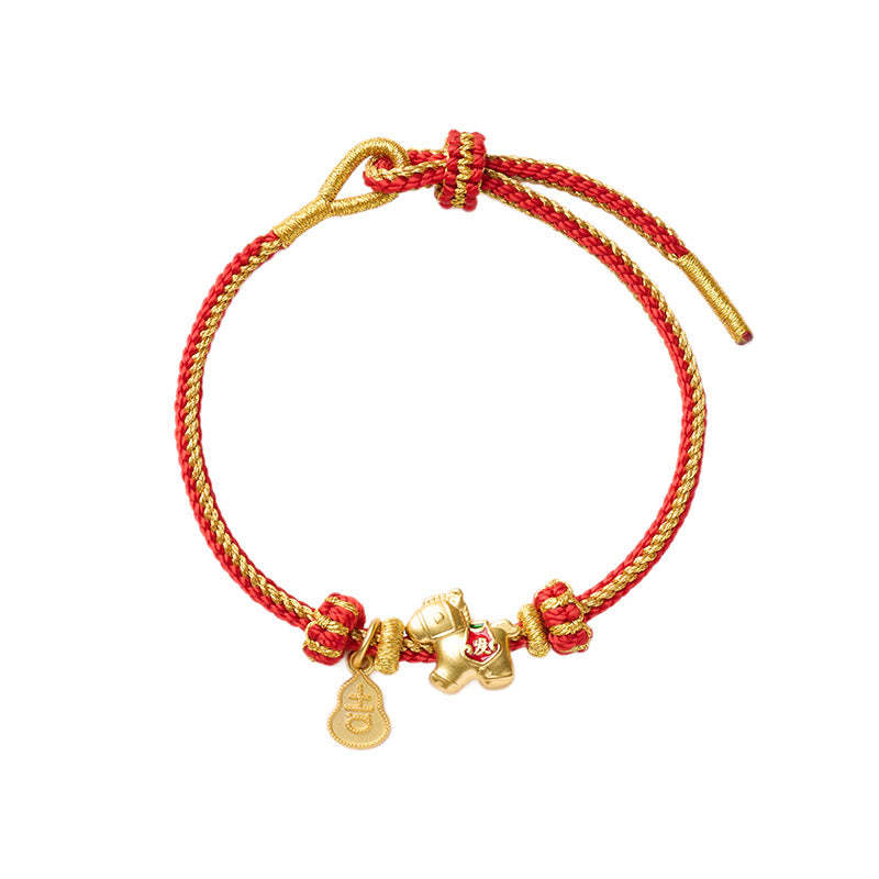 Year Of The Horse Red String Copper Braided Luck Bracelet