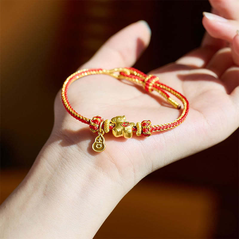 Year Of The Horse Red String Copper Braided Luck Bracelet