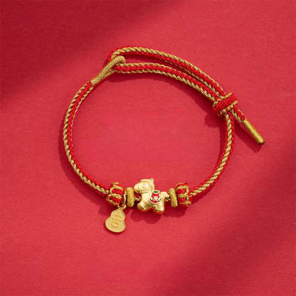 Year Of The Horse Red String Copper Braided Luck Bracelet