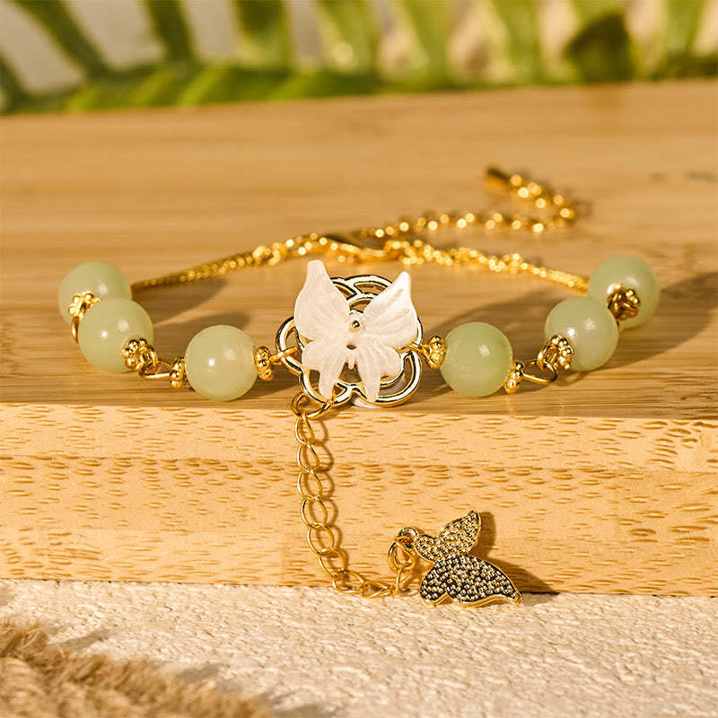 Blessing and Love Liuli Glass Bead Butterfly Bracelet