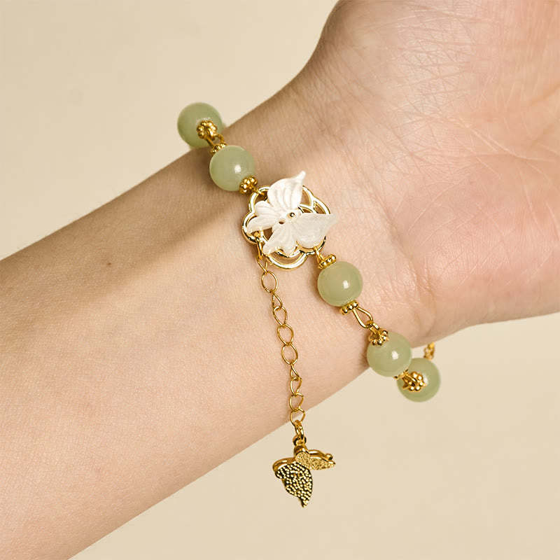Blessing and Love Liuli Glass Bead Butterfly Bracelet