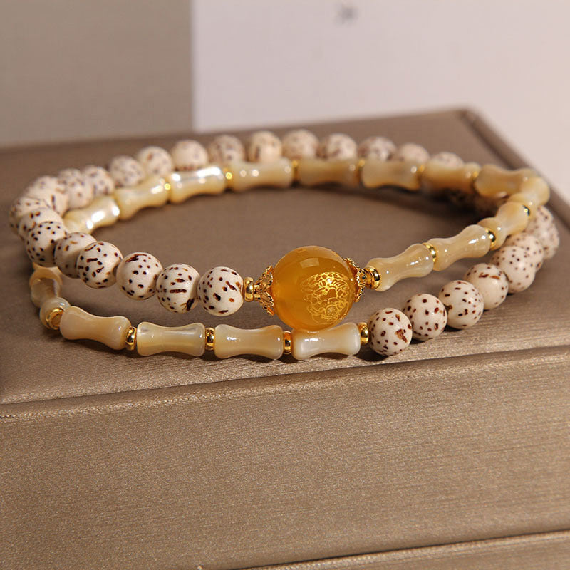 Shell Pearl Bamboo Natural Agate Bracelet