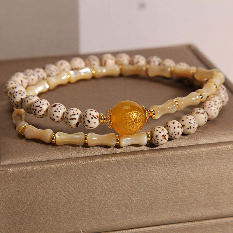 Shell Pearl Bamboo Natural Agate Bracelet