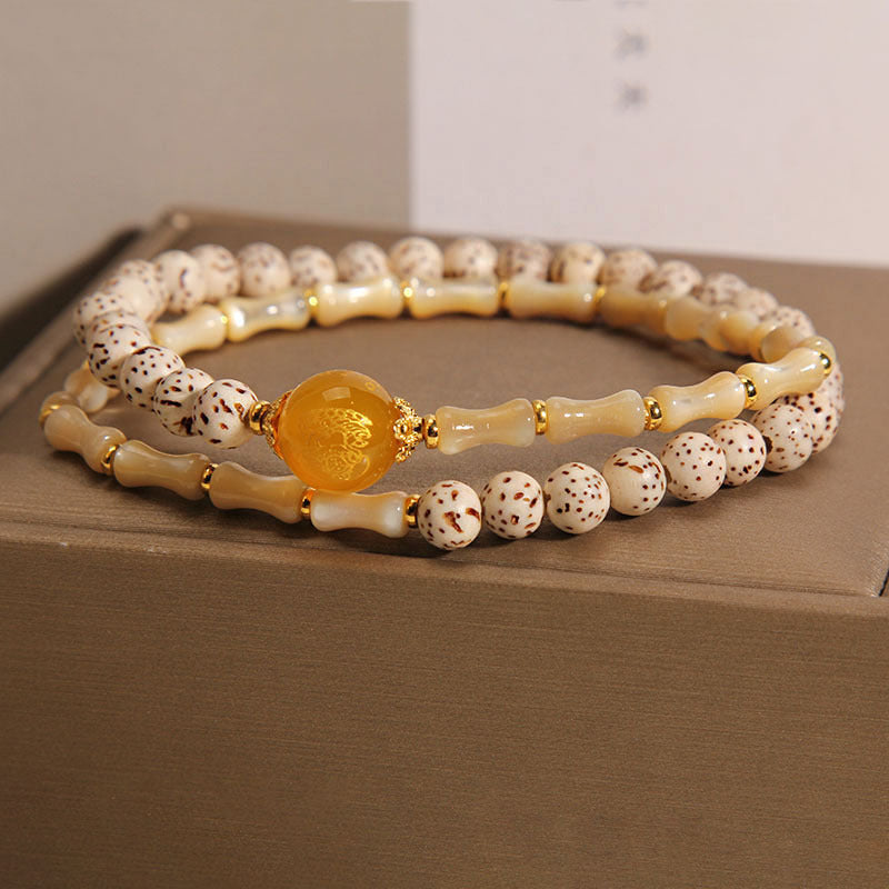Shell Pearl Bamboo Natural Agate Bracelet