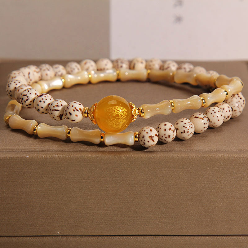 Shell Pearl Bamboo Natural Agate Bracelet