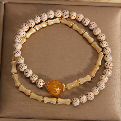 Shell Pearl Bamboo Natural Agate Bracelet