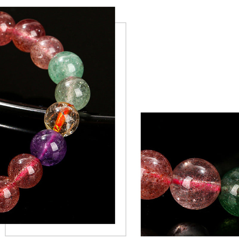 Multicolored Strawberry Quartz bracelet