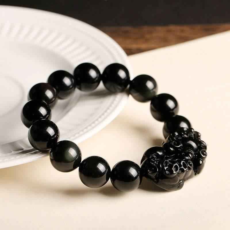 Rainbow Eye Obsidian Pixiu Bracelet