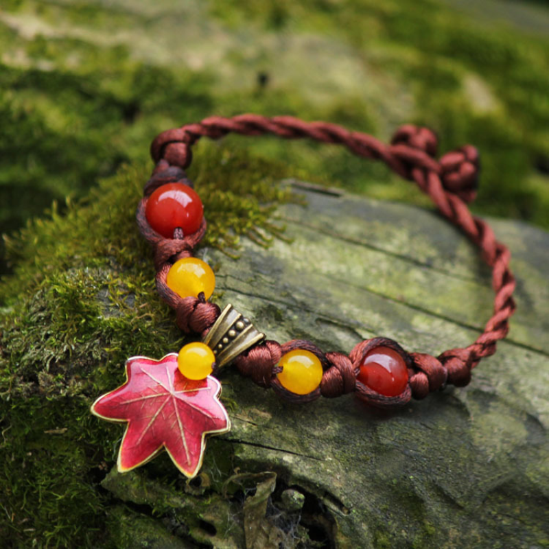 Maple Leaf • Agate Woven Bracelet