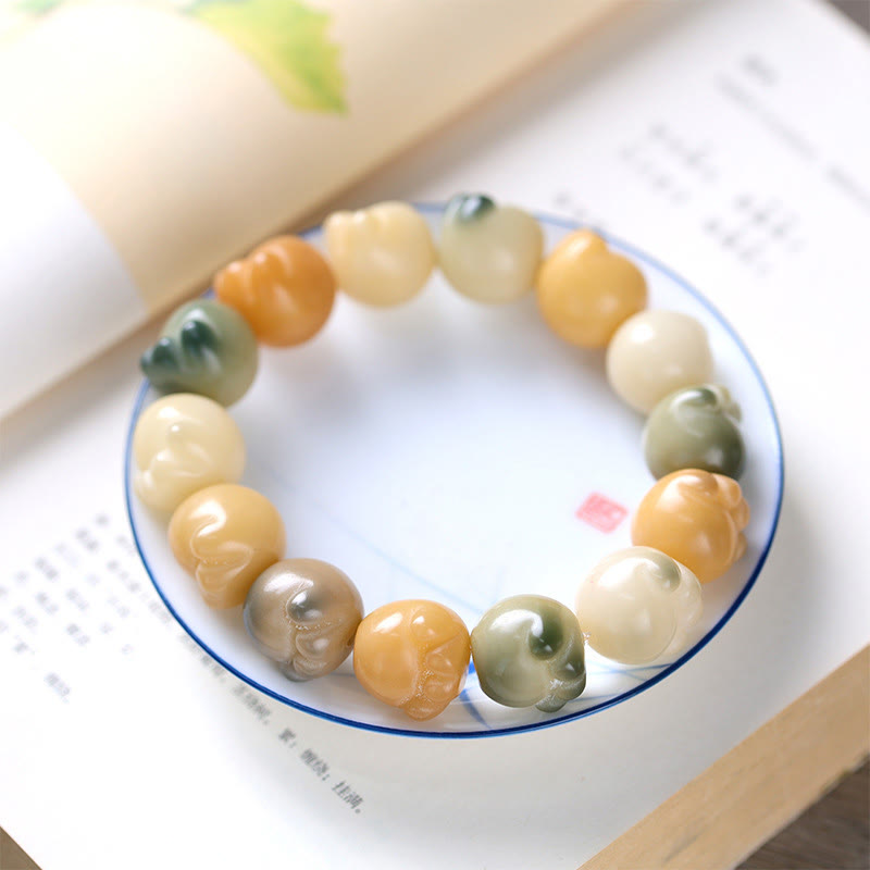 Multilayered Bodhi Seed Cute Cat Paw Calm Harmony Bracelet
