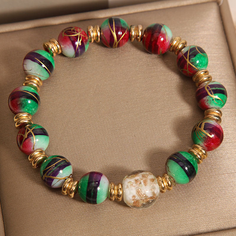 Exquisite colorful natural agate bracelet