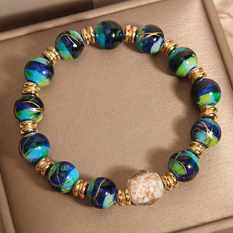 Exquisite colorful natural agate bracelet
