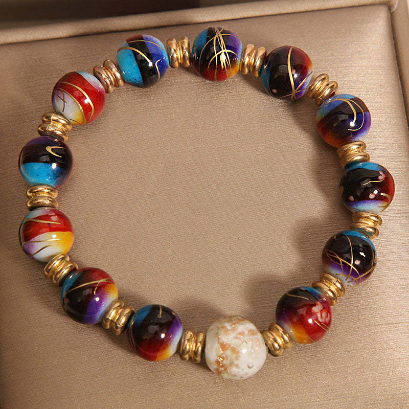 Exquisite colorful natural agate bracelet