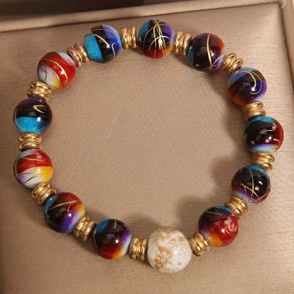 Exquisite colorful natural agate bracelet