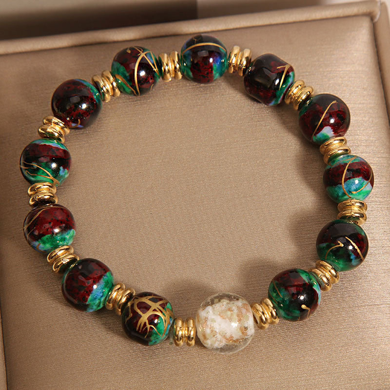 Exquisite colorful natural agate bracelet