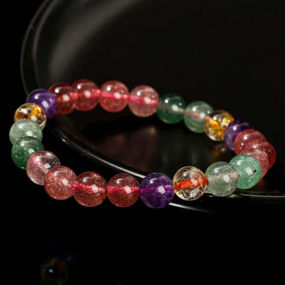 Multicolored Strawberry Quartz bracelet