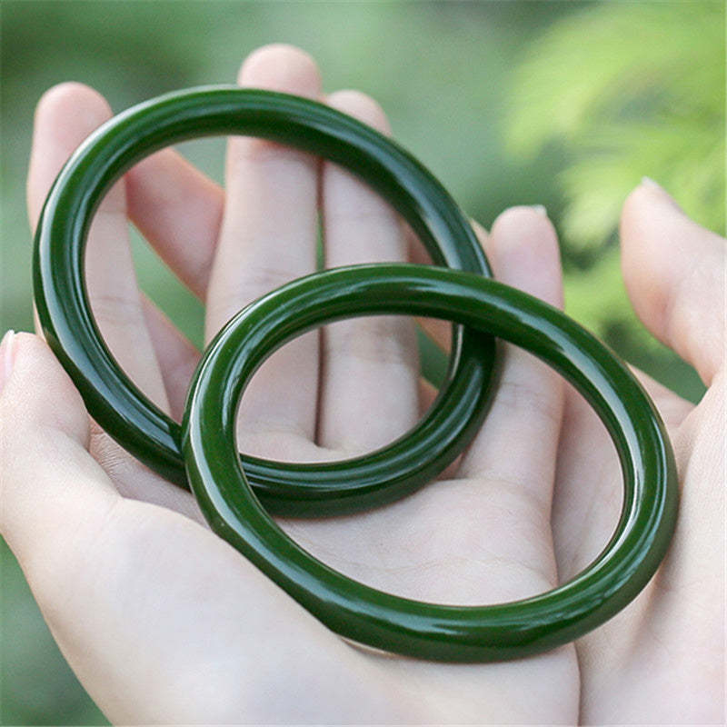 BCyan Jade Longevity Blessing Bangle Bracelet
