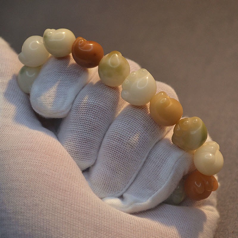 Multilayered Bodhi Seed Cute Cat Paw Calm Harmony Bracelet