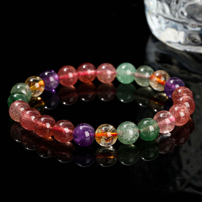Multicolored Strawberry Quartz bracelet