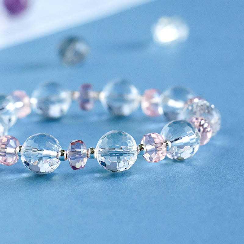 White Crystal Pink Crystal Star Bracelet
