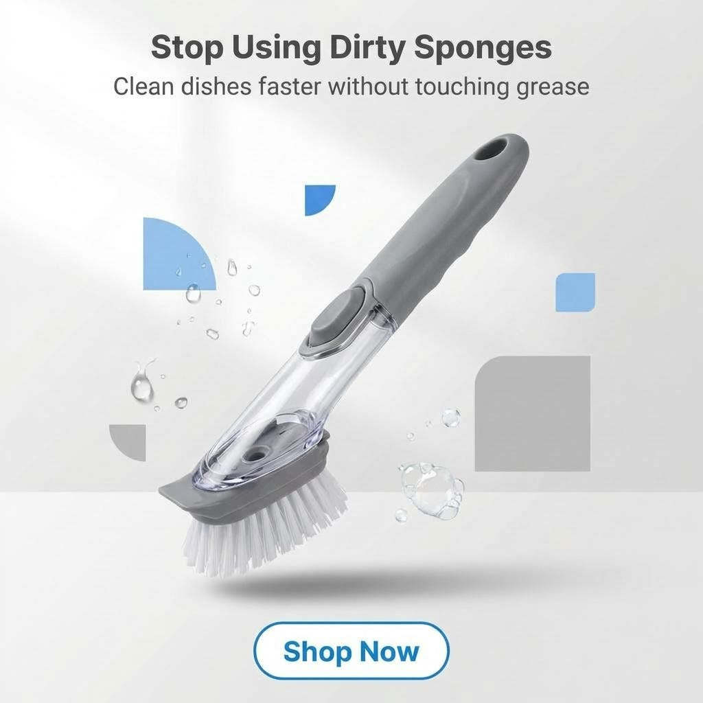 No-Touch Dish Cleaning Brush