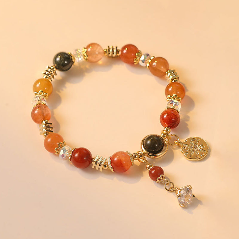 Multicolored Rutilated Quartz Bracelet