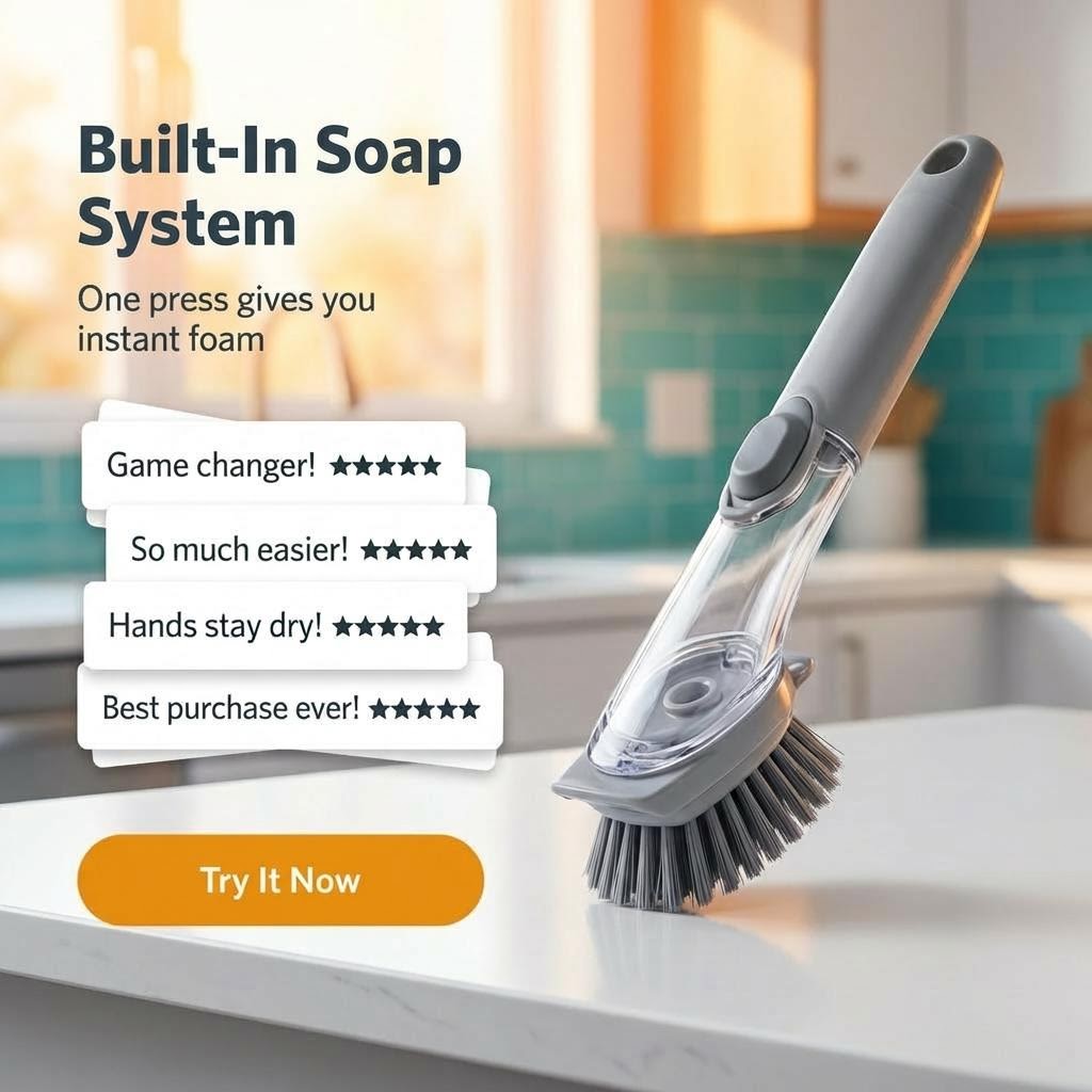 No-Touch Dish Cleaning Brush 