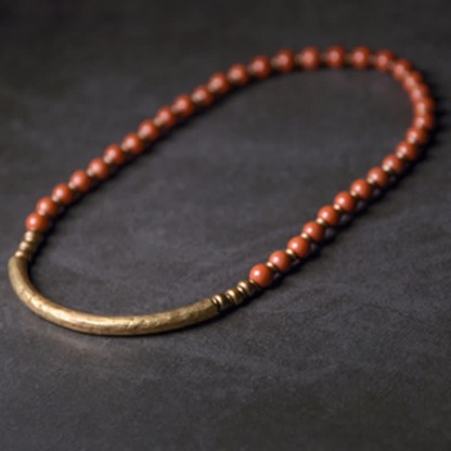 Red Jasper Moss Agate Black Obsidian Crystal Copper Peace Couple Bracelet