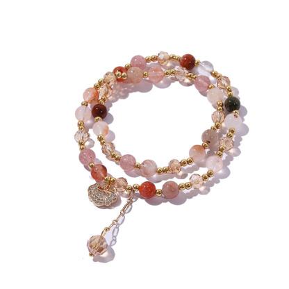 Colorful Rutilated Quartz Double Wrap Spiritual Growth Bead Bracelet