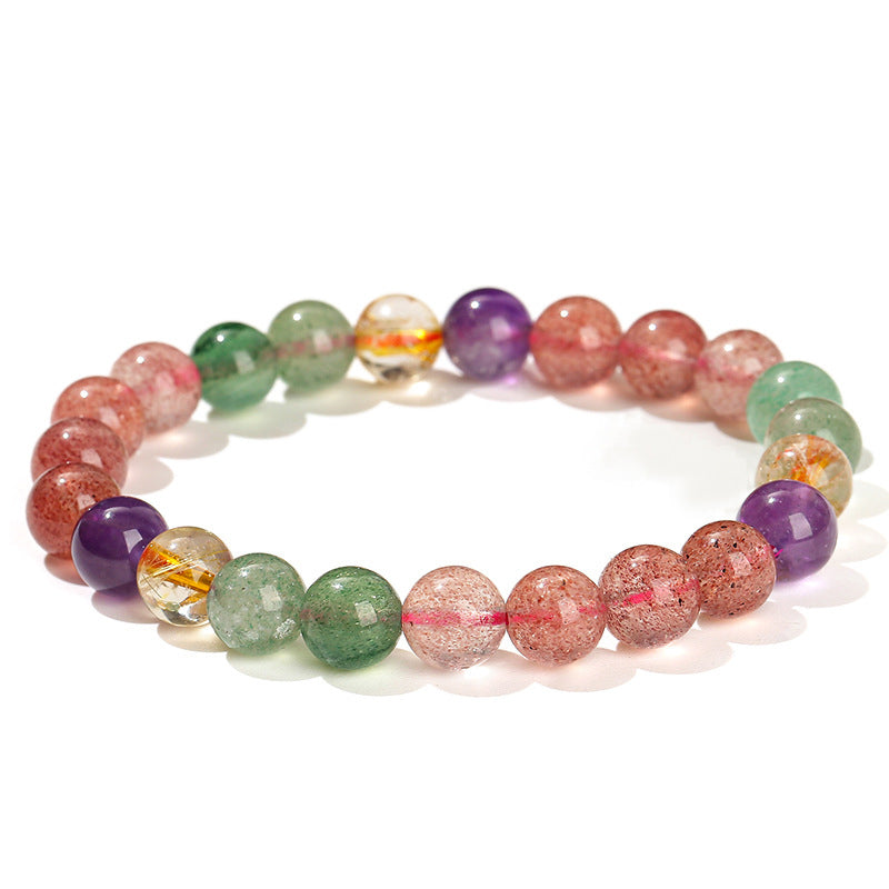 Multicolored Strawberry Quartz bracelet