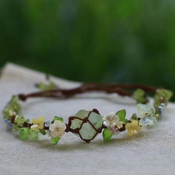 Small Flower Green Fluorite Bracelet
