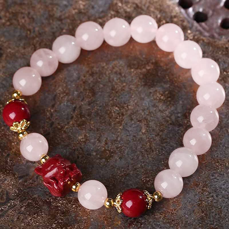 Pink Crystal and Nine-Tailed Fox Bracelet