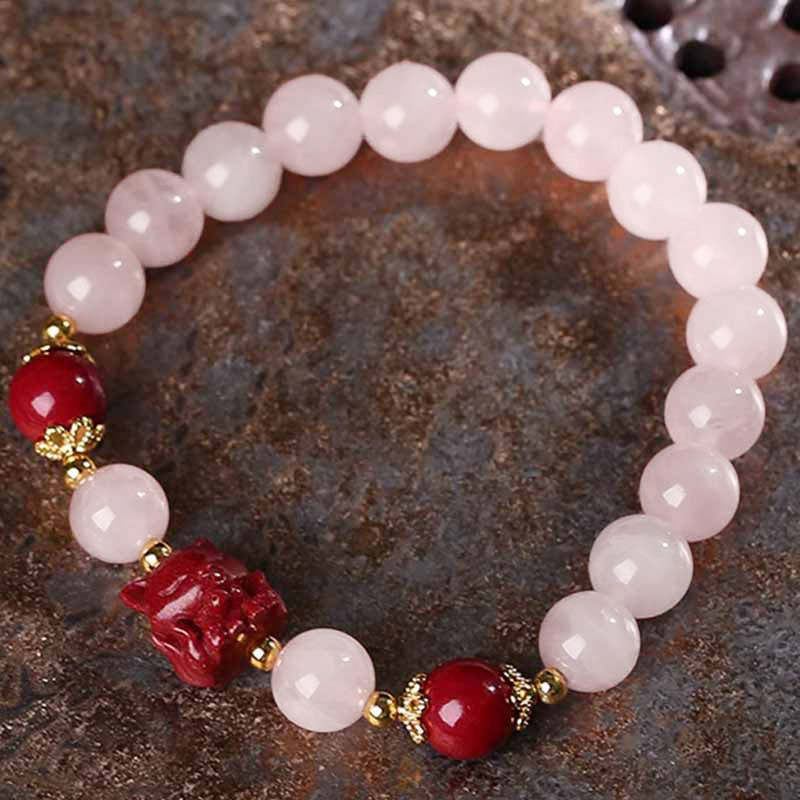 Pink Crystal and Nine-Tailed Fox Bracelet