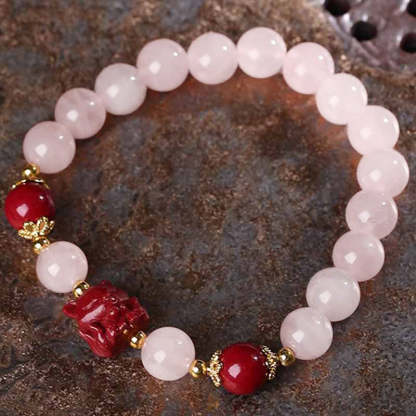 Pink Crystal and Nine-Tailed Fox Bracelet