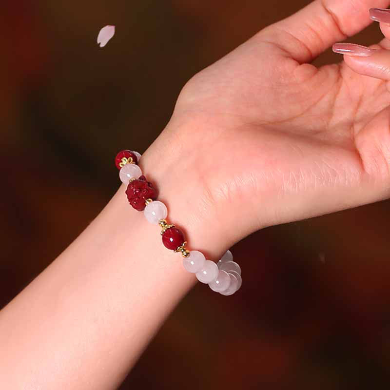 Pink Crystal and Nine-Tailed Fox Bracelet