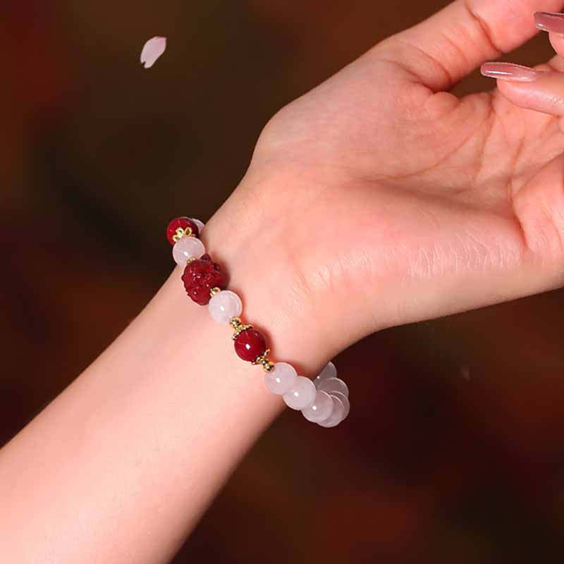 Pink Crystal and Nine-Tailed Fox Bracelet