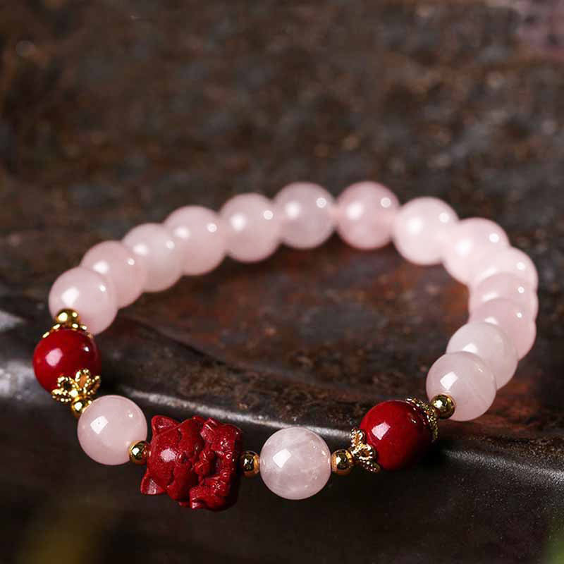 Pink Crystal and Nine-Tailed Fox Bracelet
