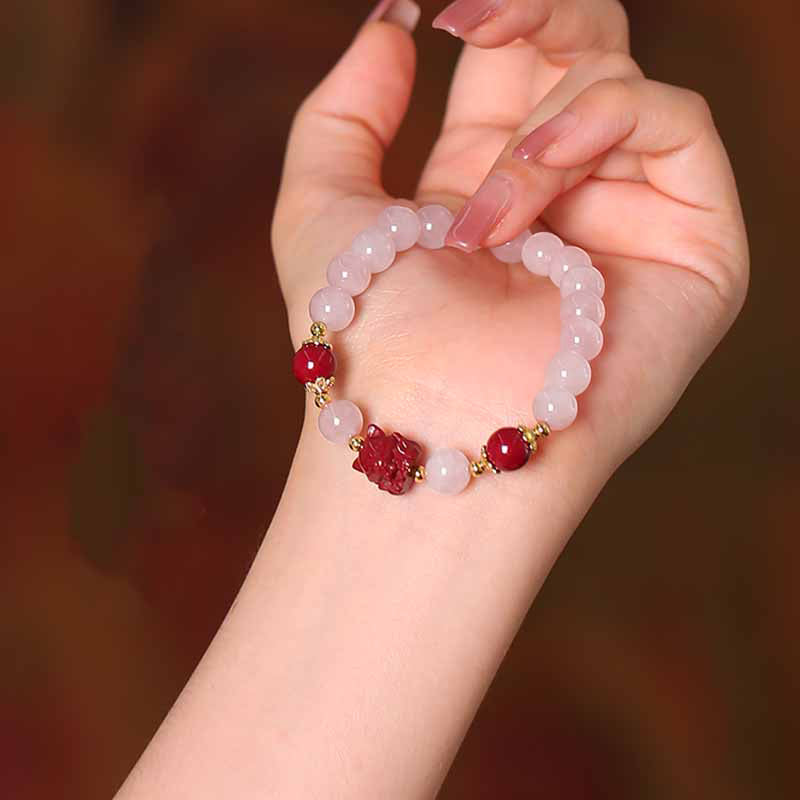 Pink Crystal and Nine-Tailed Fox Bracelet