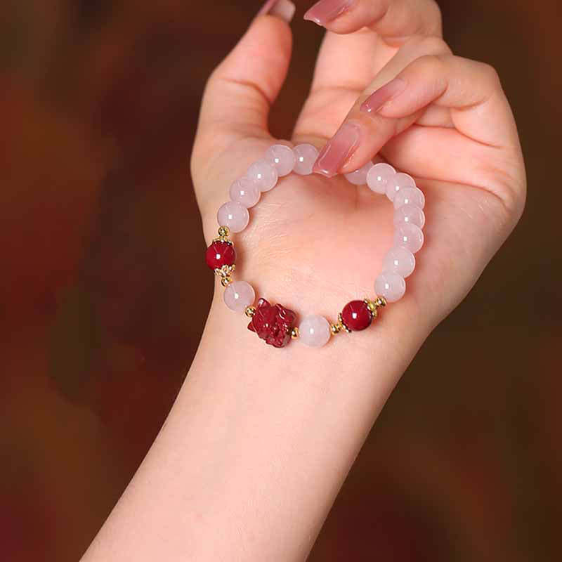 Pink Crystal and Nine-Tailed Fox Bracelet