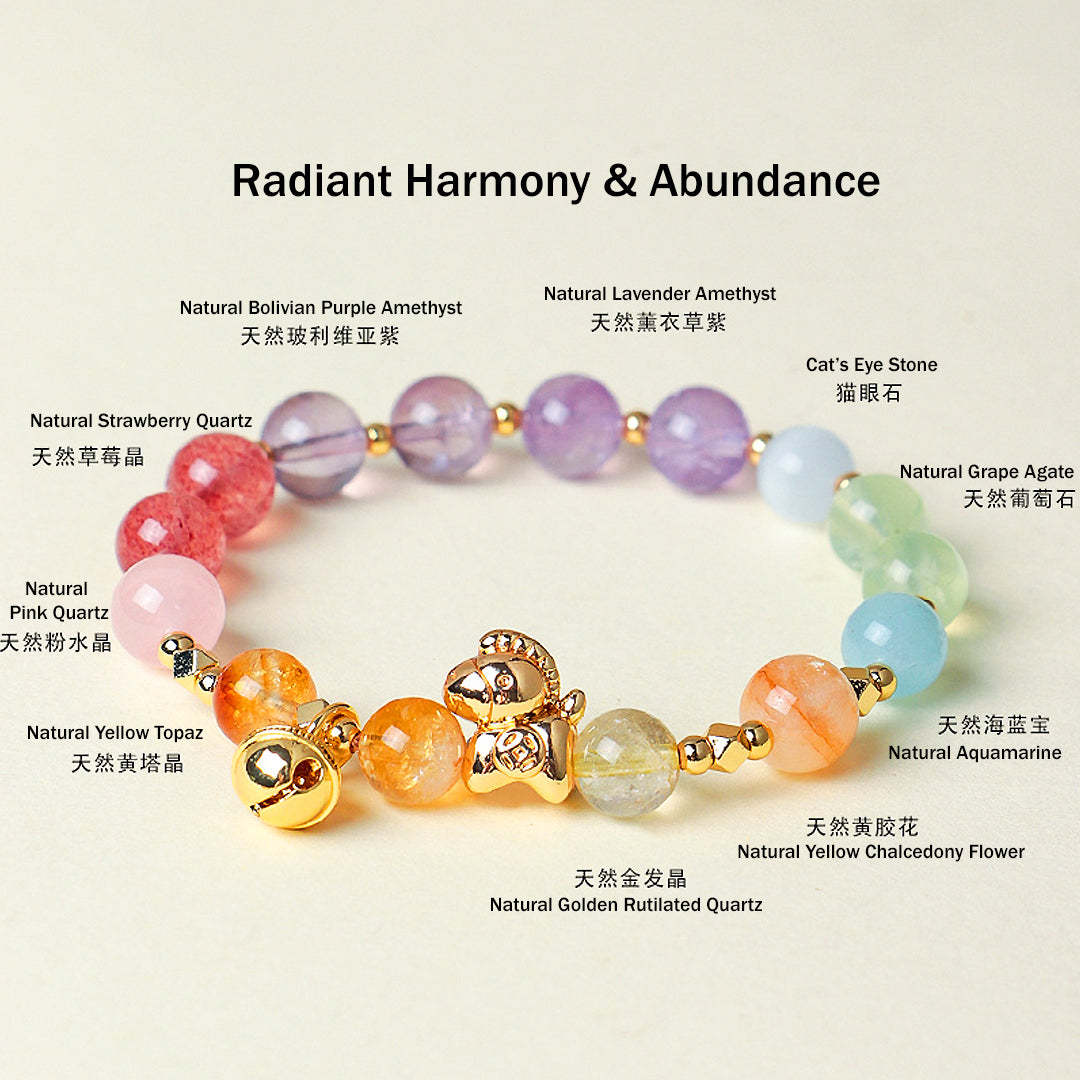 Year of the Horse Natural Crystal Multi-Stone Beaded Bracelet