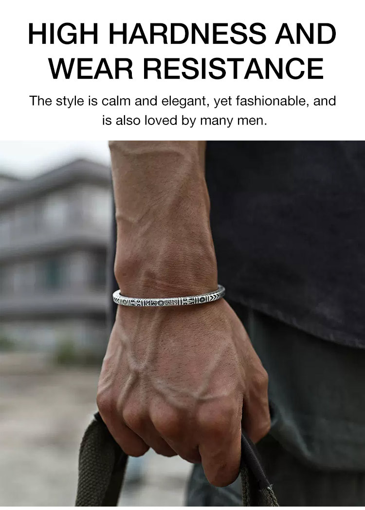 Lucky vintage totem bracelet Bless Wealth and Auspicious Carving - Adjustable, Free box