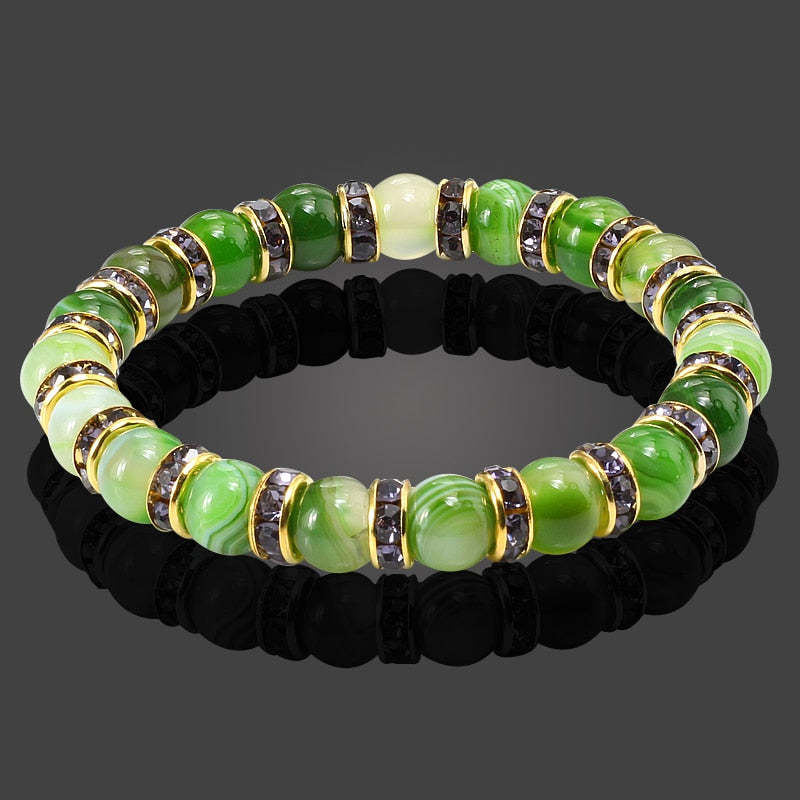 Natural Stone Bracelet Round Crystal Beads Bracelet