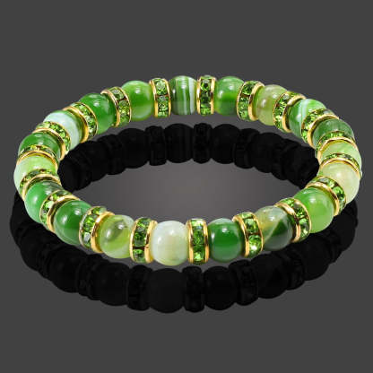 Natural Stone Bracelet Round Crystal Beads Bracelet