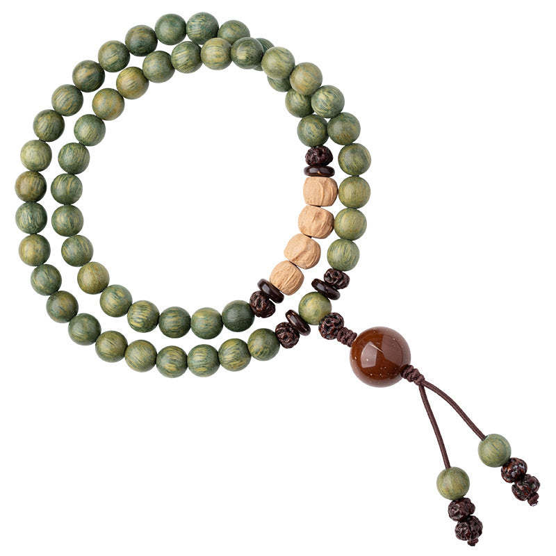 Natural Green Sandalwood Mala Bracelet