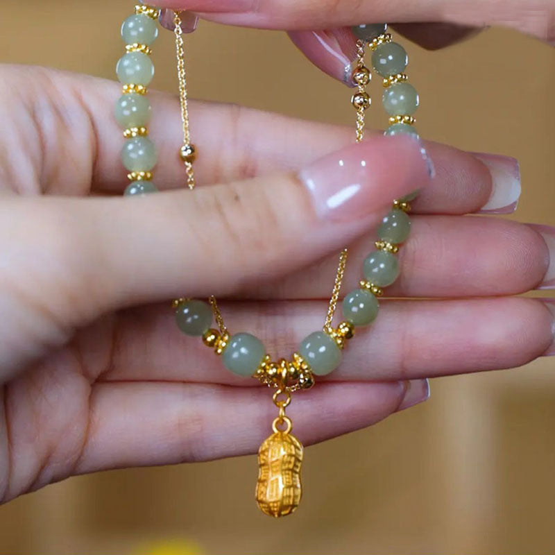 Peanut • Emerald Jade stone bracelet