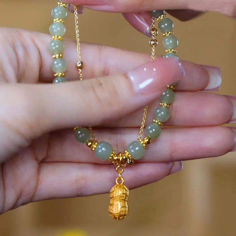 Peanut • Emerald Jade stone bracelet