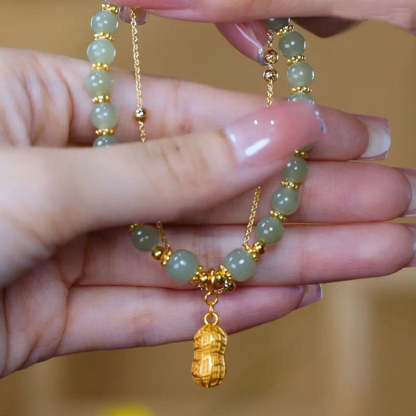 Peanut • Emerald Jade stone bracelet