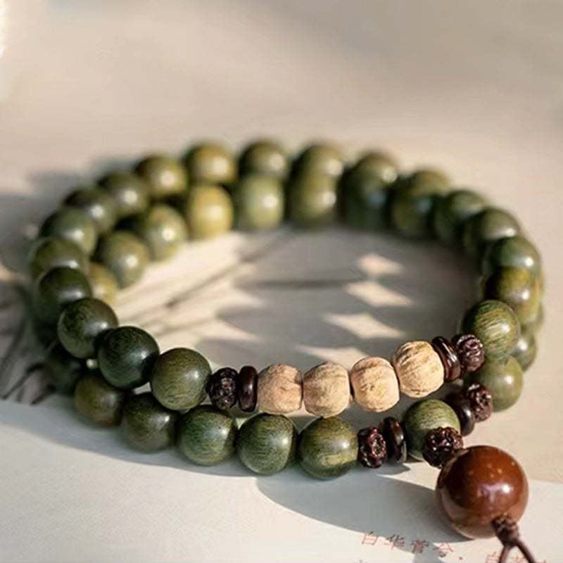 Natural Green Sandalwood Mala Bracelet