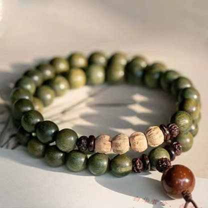 Natural Green Sandalwood Mala Bracelet