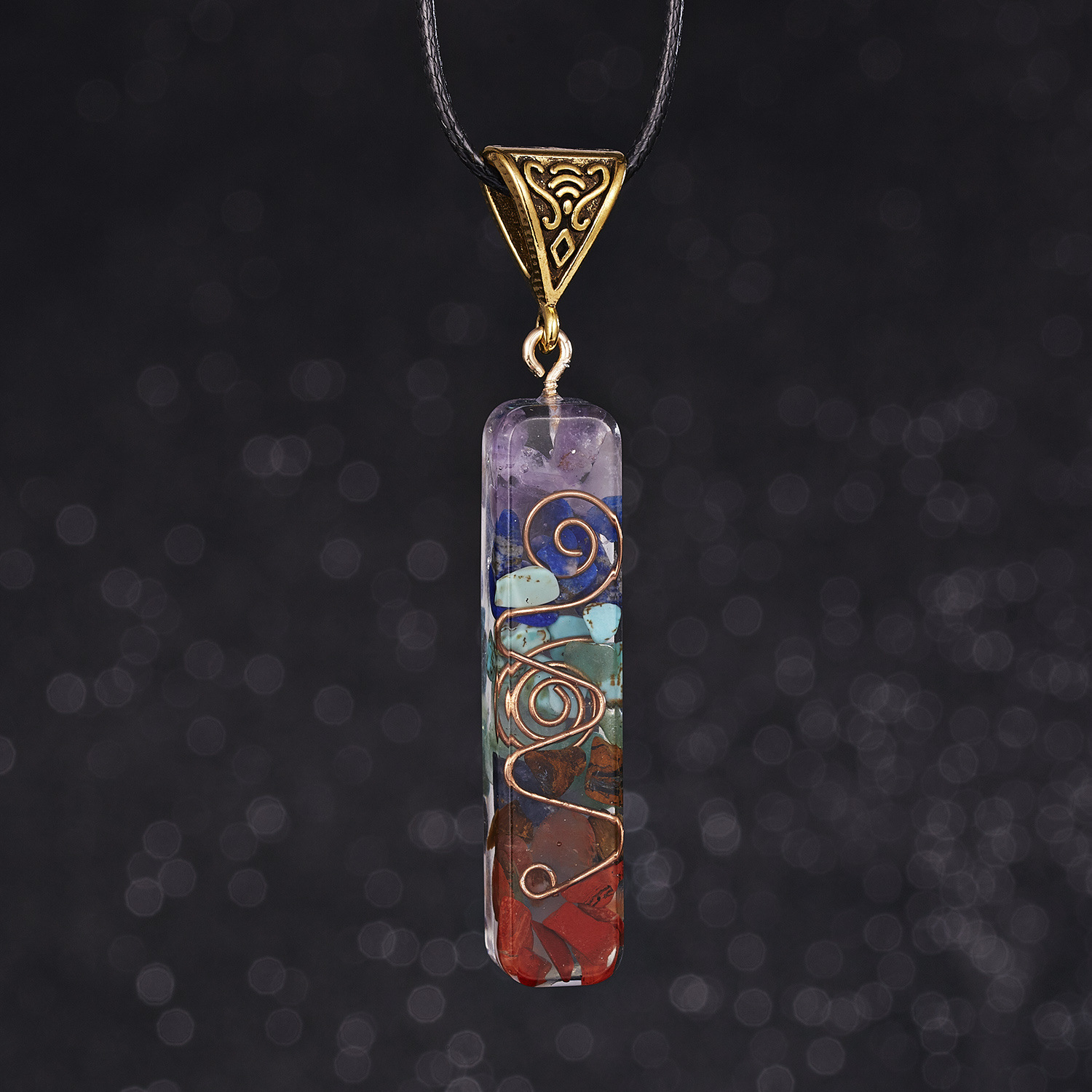 7 Chakra Orgone Necklace - Energy Healing & EMF Protection